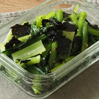 【作りおき】小松菜の海苔ナムル