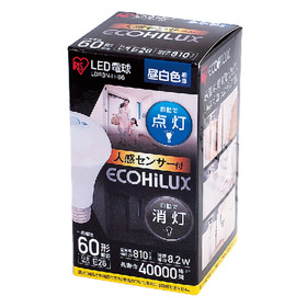LED電球 人感センサー付 ECOHiLUX LDR8N-H-S6 昼白色相当 1,480円(税抜)