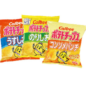 ポテトチップス・うすしお味　のりしお　コンソメパンチ 58円(税抜)