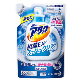 アタック抗菌EXスーパークリアジェル詰替用（770ｇ） 188円(税抜)