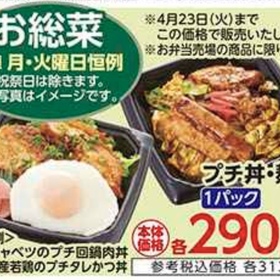プチ丼・麺類 290円(税抜)