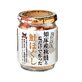 知床産秋鮭と塩だけで作った鮭ほぐし 598円(税抜)