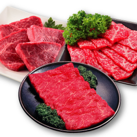国産牛（モモ肉）ステーキ用・切れてるステーキ用・焼肉用・すきやき用 398円(税抜)