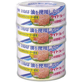 油を使用しないライトフレーク（かつお）(70g×4缶) 287円(税抜)