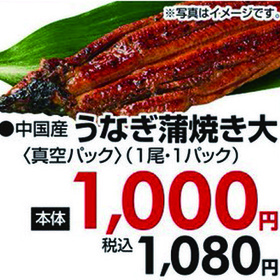 うなぎ蒲焼き大（真空パック） 1,080円(税込)