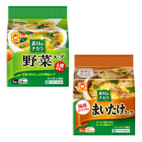 素材のチカラ(野菜スープ／まいたけスープ) 247円(税込)