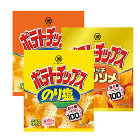 ポテトチップス（のり塩・うすしお味・リッチコンソメ） 70円(税込)