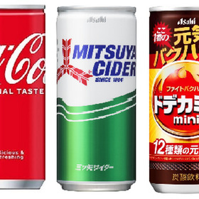 コカ・コーラ／三ツ矢サイダー／ドデカミン　各250ml缶 43円(税込)