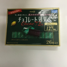 明治　チョコレート効果　カカオ72%    26枚入 430円(税込)