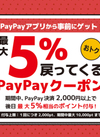 【PayPayクーポン】後日最大5％相当付与について！